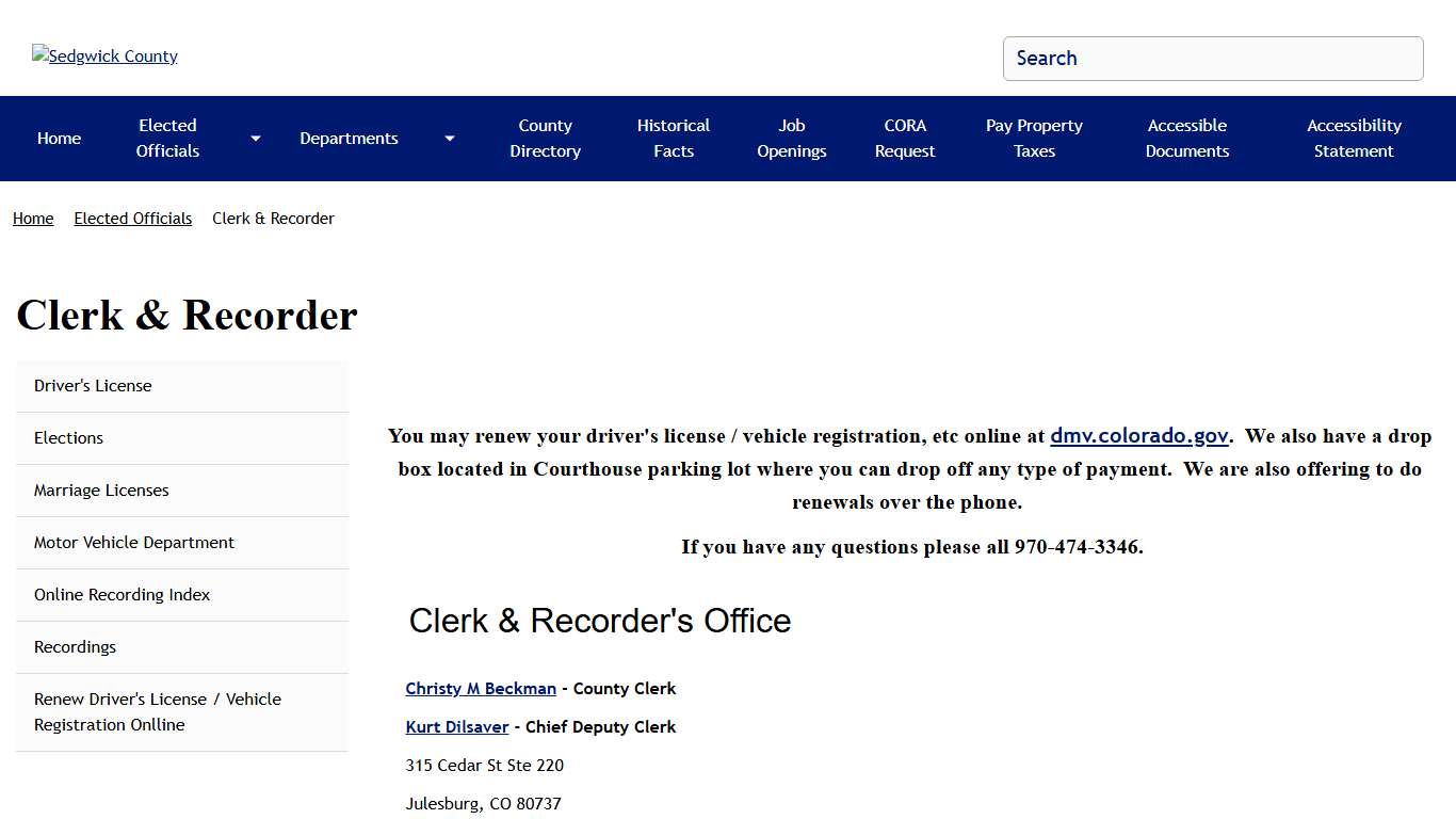 Clerk & Recorder Sedgwick County