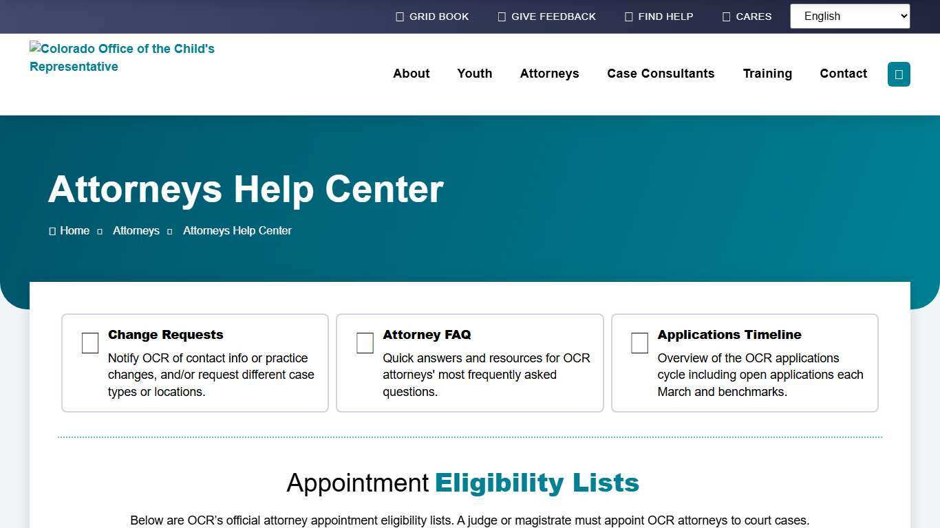 Attorneys Help Center - Colorado Office of the Child's Representative